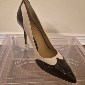 Ralph Lauren Pumps, Size 9B, White/Black Patent, All Leather